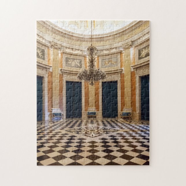 Puzzle Palacio Real Ajuda. Sala dos Archeiros Hall Lisboa (Vertical)