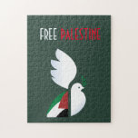Puzzle Palestina Libre<br><div class="desc">paloma de la paz con la bandera palestina,  apoyo a Palestina</div>