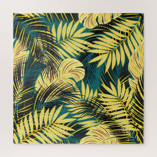 Puzzle Palm Leaves: Tropical Vintage oscuro