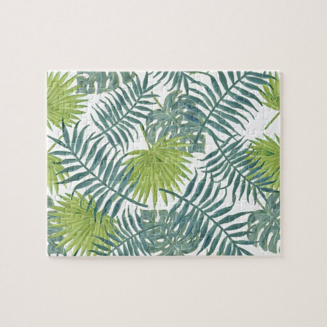 Puzzle Palm Tree Fronds Pintando papel hawaiano (Horizontal)