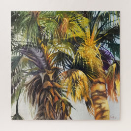 Puzzle Palm Trees Colorful Impressionistic Painting