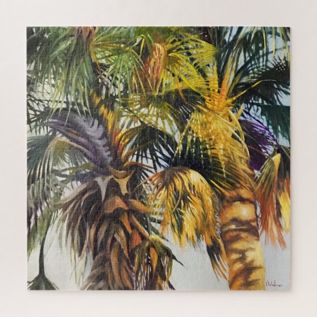 Puzzle Palm Trees Colorful Impressionistic Painting (Vertical)