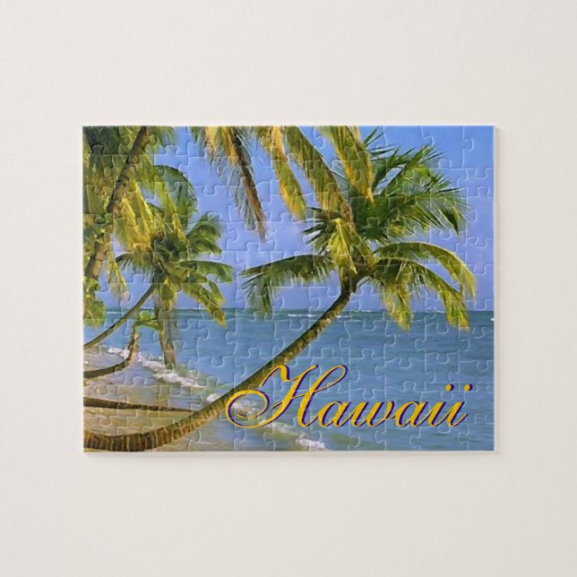 Puzzle Palm Trees de Hawái arte de viajes exóticos (Horizontal)