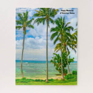 Puzzle Palm Trees Samoa Americana.Navidad Saludos a los J