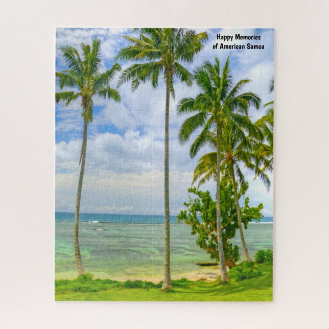 Puzzle Palm Trees Samoa Americana.Navidad Saludos a los J (Vertical)