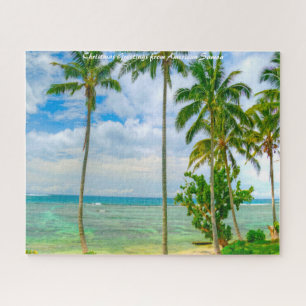 Puzzle Palm Trees Samoa Americana.Saludos de Navidad