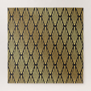 Puzzle Palmas Art Deco: Oro Negro.