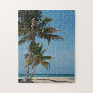 Puzzle Palmera y playa de arena blanca