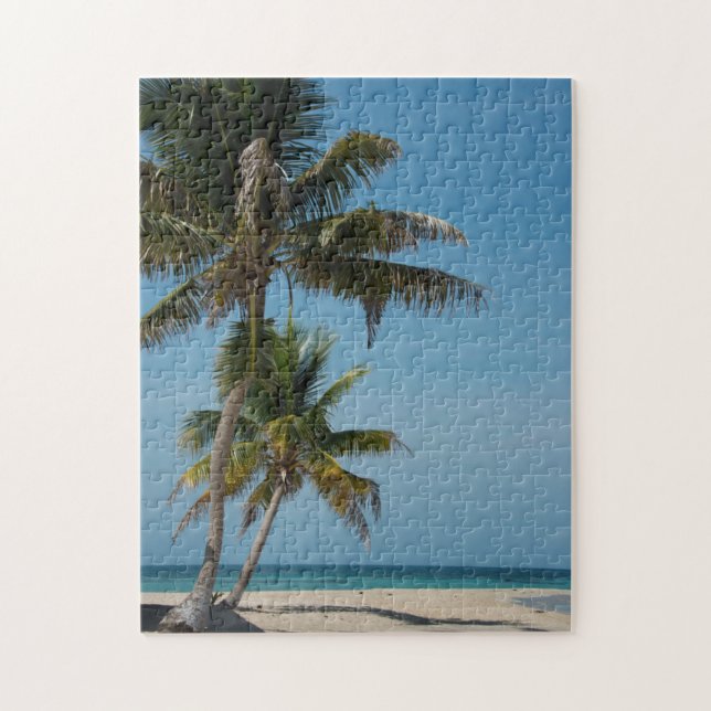 Puzzle Palmera y playa de arena blanca (Vertical)