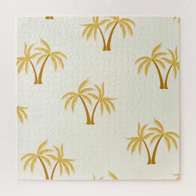 Puzzle Palmeras de Oro: Textil Tropical. (Vertical)