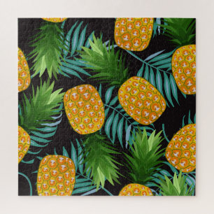 Puzzle Palmeras de piña Tapiz negro