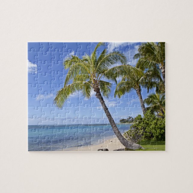 Puzzle Palmeras en la playa de Hawaii. (Horizontal)