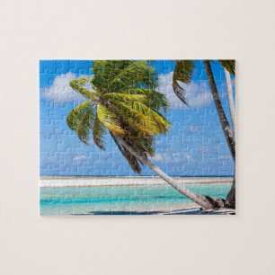 Puzzle Palmeras en la playa del océano
