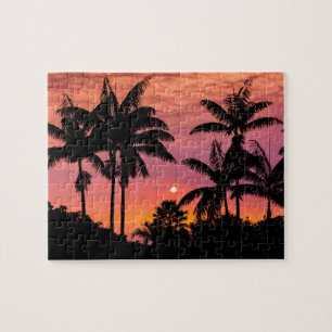 Puzzle Palmeras en silueta, Hawái