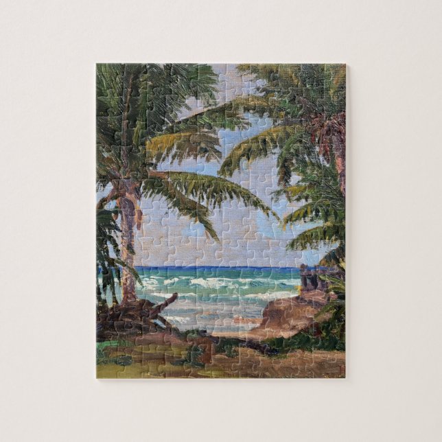 Puzzle Palmeras Tropicales de Hawái Vintage (Vertical)
