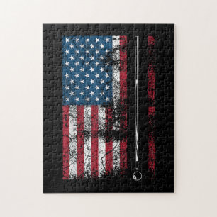 Puzzle Palo de billar con bandera americana divertido jue