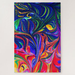 Puzzle Palo de brillo trippy con girasol arco iris