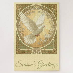 Puzzle Paloma de Navidad Diseño Estético Art Nouveau