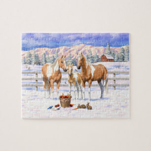 Puzzle Palomino Pinto Paint Quarter Horarios En Nieve