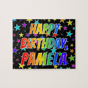 Puzzle "PAMELA" Nombre, Divertido "FELIZ CUMPLEAÑOS"
