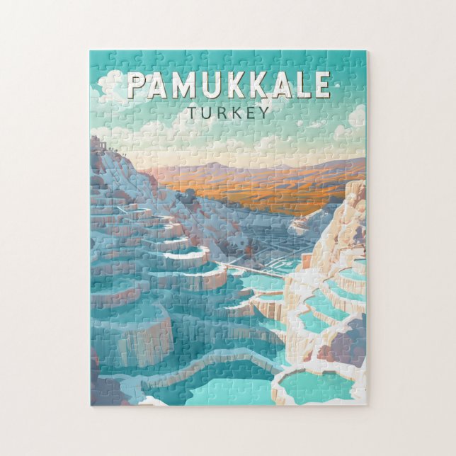 Puzzle Pamukkale Turquía Viaje de arte (Vertical)