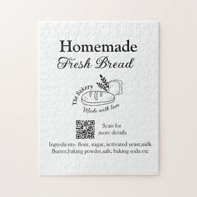 Puzzle Panadería de pan fresco añada ingredientes Q r cód (Vertical)