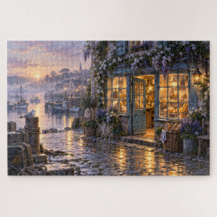 Puzzle Panadería de pueblo costero al amanecer