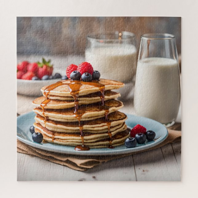 Puzzle Pancakes and Milk (Vertical)