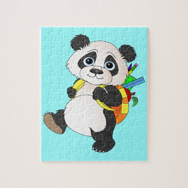 Puzzle Panda Bear con mochila (Vertical)