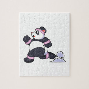 Puzzle Panda como corredor en carrera