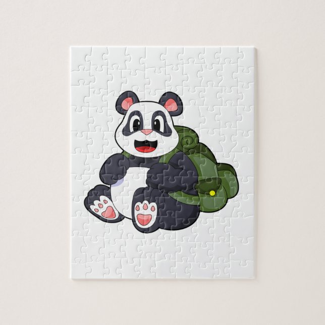Puzzle Panda como excursionista con mochila (Vertical)