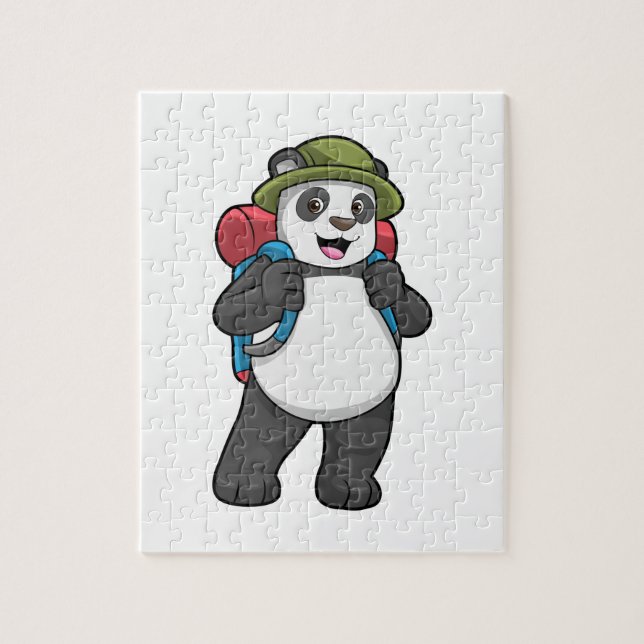 Puzzle Panda como excursionista con mochila (Vertical)
