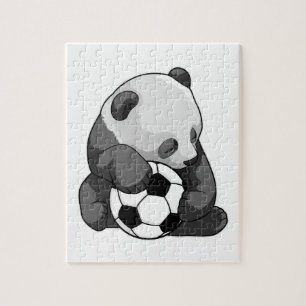 Puzzle Panda con balón de fútbol