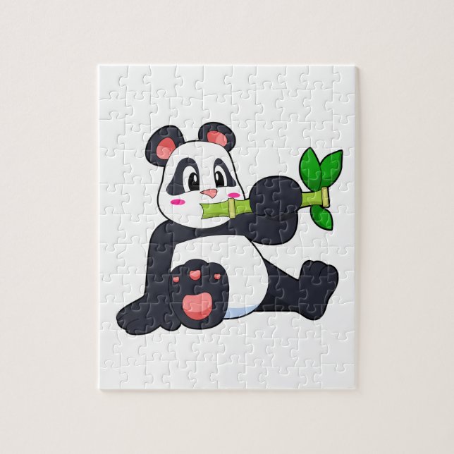 Puzzle Panda con bambú (Vertical)