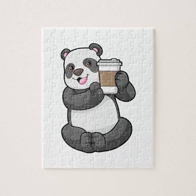 Puzzle Panda con el café a ir (Vertical)