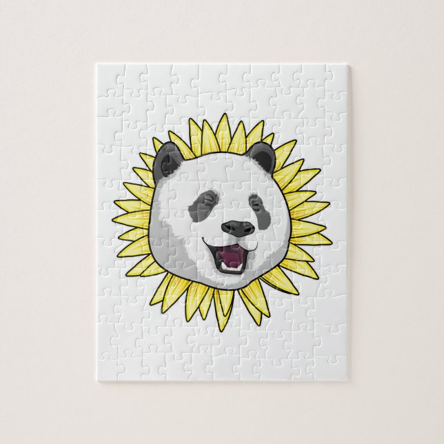 Puzzle Panda con girasol (Vertical)