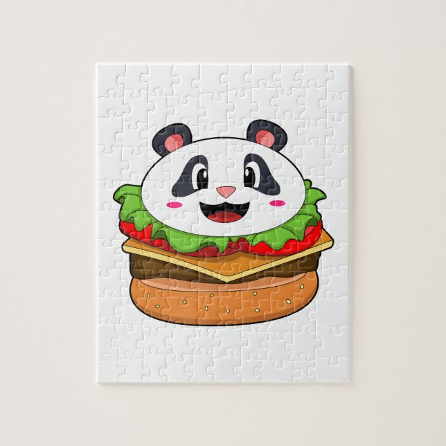 Puzzle Panda con hamburguesa (Vertical)