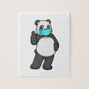 Puzzle Panda con máscara facial