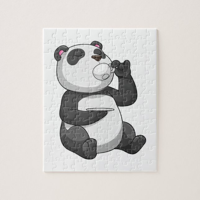 Puzzle Panda con Tea Cup (Vertical)