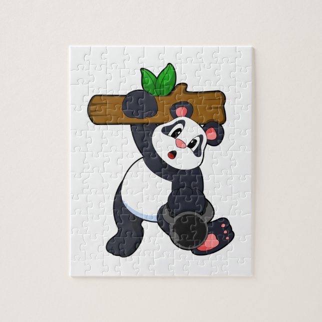 Puzzle Panda con Wood en entrenamiento de fuerza (Vertical)