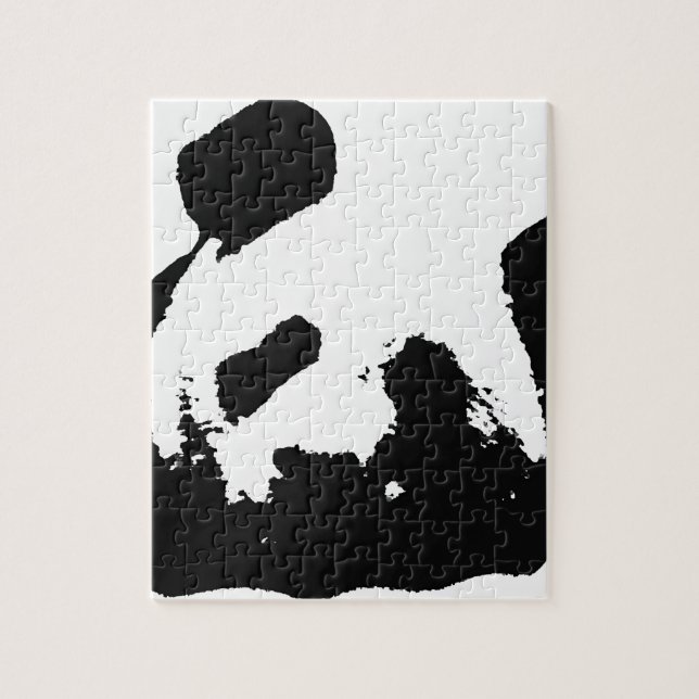 Puzzle Panda de arte pop blanco negro (Vertical)