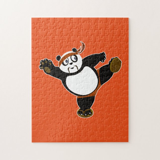Puzzle Panda de artes marciales - Marrón (Vertical)