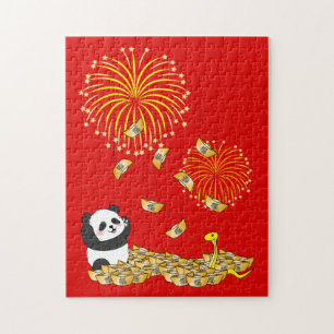 Puzzle Panda del Año Nuevo Chino de la Serpiente 2025