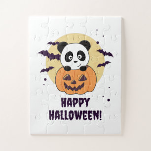 Puzzle Panda En Calabaza Dulce Pandas Feliz Halloween