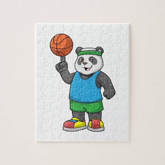 Puzzle Panda en Deportes con Baloncesto (Vertical)