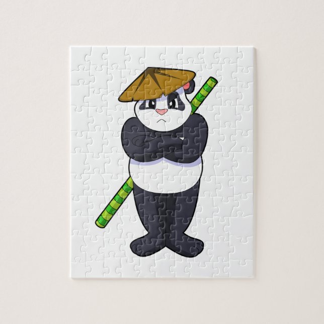 Puzzle Panda en el Stick contra las artes marciales. (Vertical)