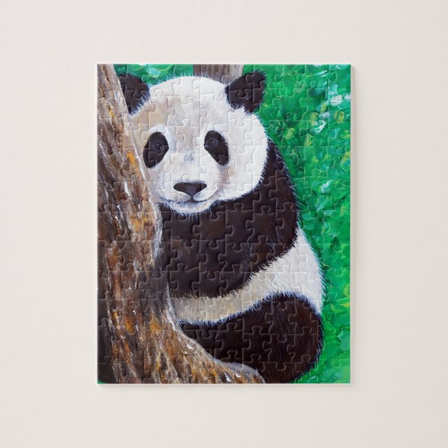 Puzzle Panda en una pintura de árbol (Vertical)