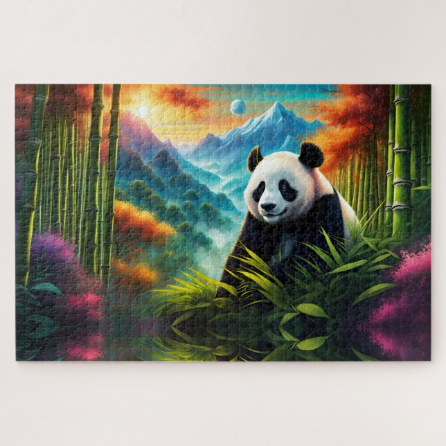 Puzzle Panda gigante en la montaña (Horizontal)