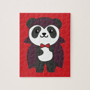 Puzzle Panda Halloween Cute Devil Kids Vampistume Ji