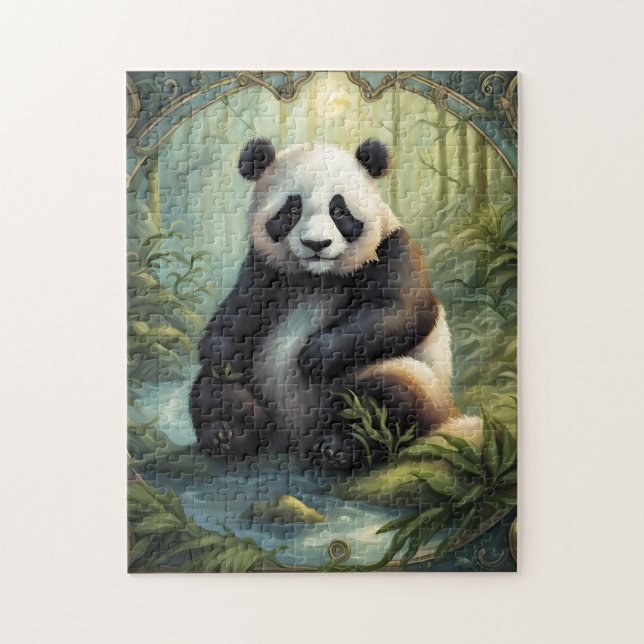 Puzzle Panda im Wald (Vertical)